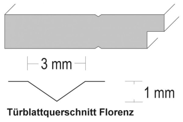 Konturdesigntür Florenz GA4 LA008B, Weißlack Extraweiß