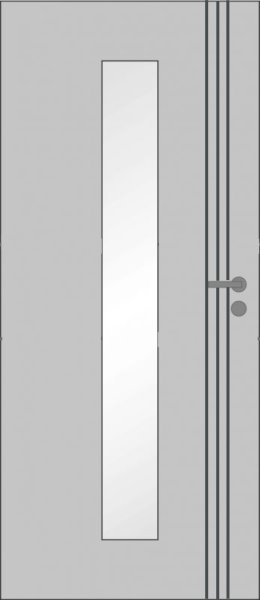 Konturdesigntür Florenz GA6 LA008M, Weißlack Extraweiß