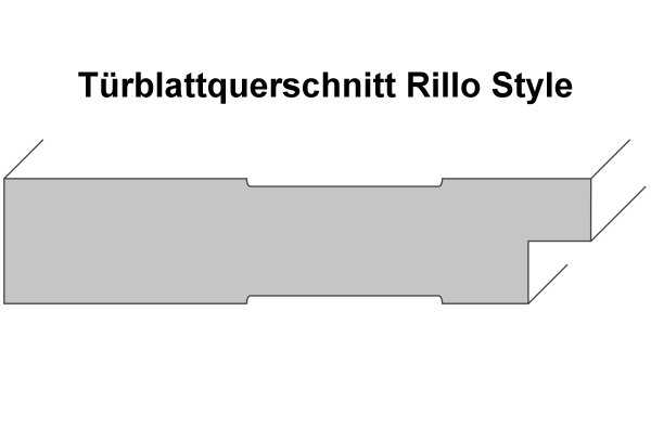 Designtür Rillo Style MO3 mit Lichtausschnitt 008M